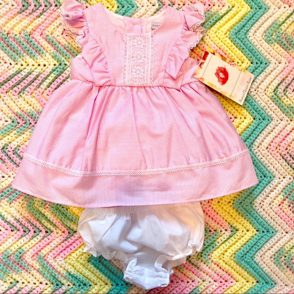 Sweet Heart Rose Pink & White Dress